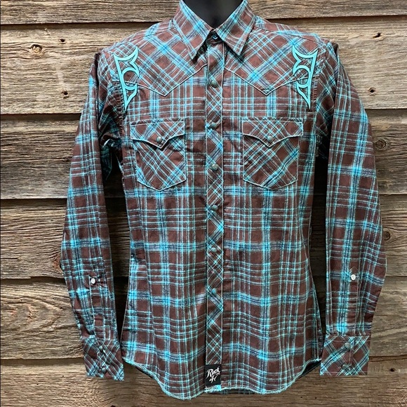 Wrangler Rock 47 Shirts Rock 47 By Wrangler Ls Mens Snap Shirt Nwt